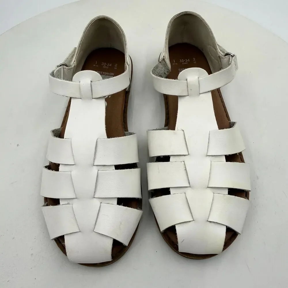 Cotton On Kids White Strappy Gladiator Sandals Size 2